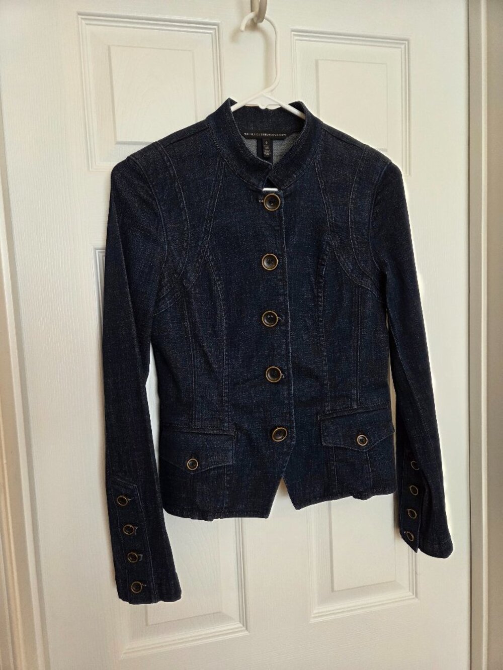WHBM Classic Peplum Denim Jacket, Size 0